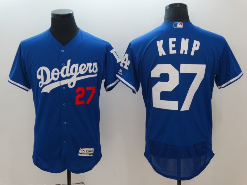2018 Men MLB Los Angeles Dodgers #27 matt Kemp blue Flexbase jerseys